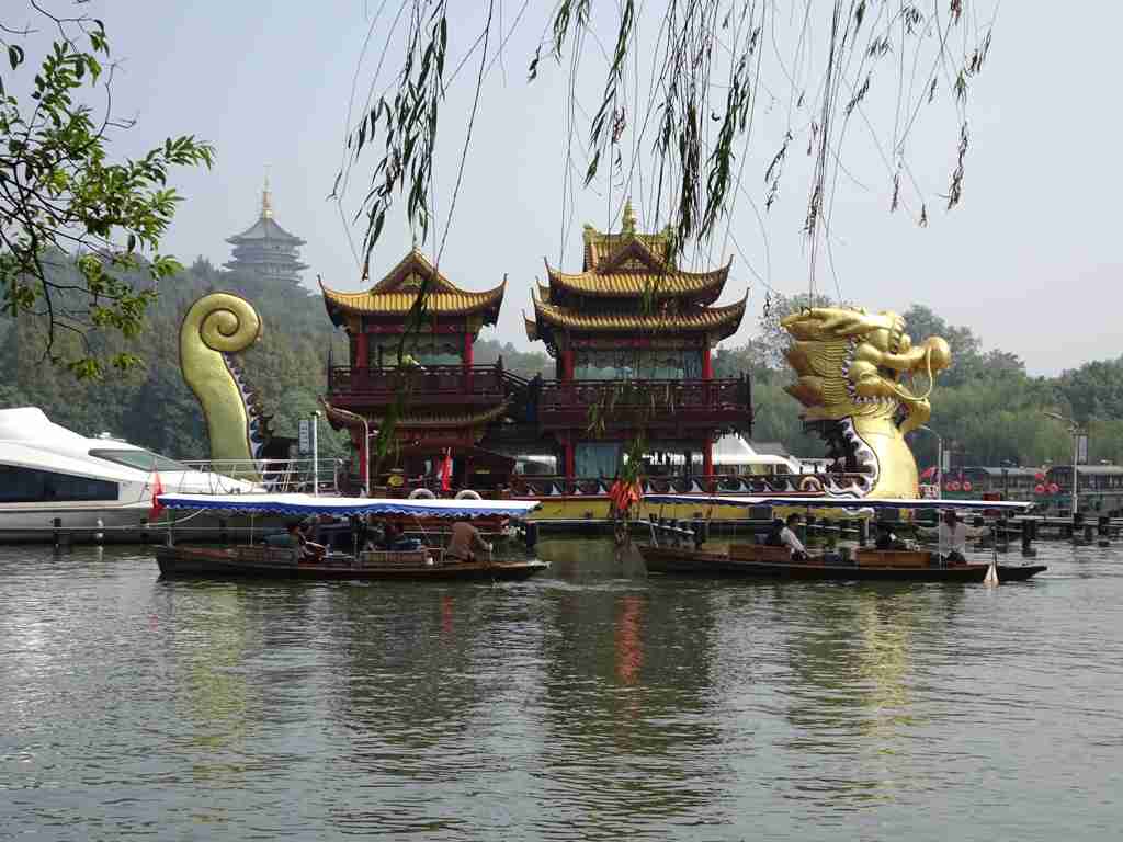 Dragon Boats on Westlake in China