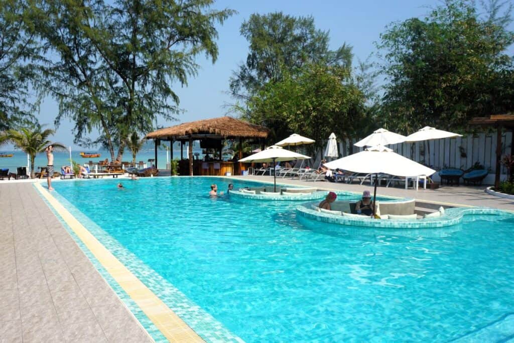 beautiful pool at Sara Resort Koh Rong Sanloem island
