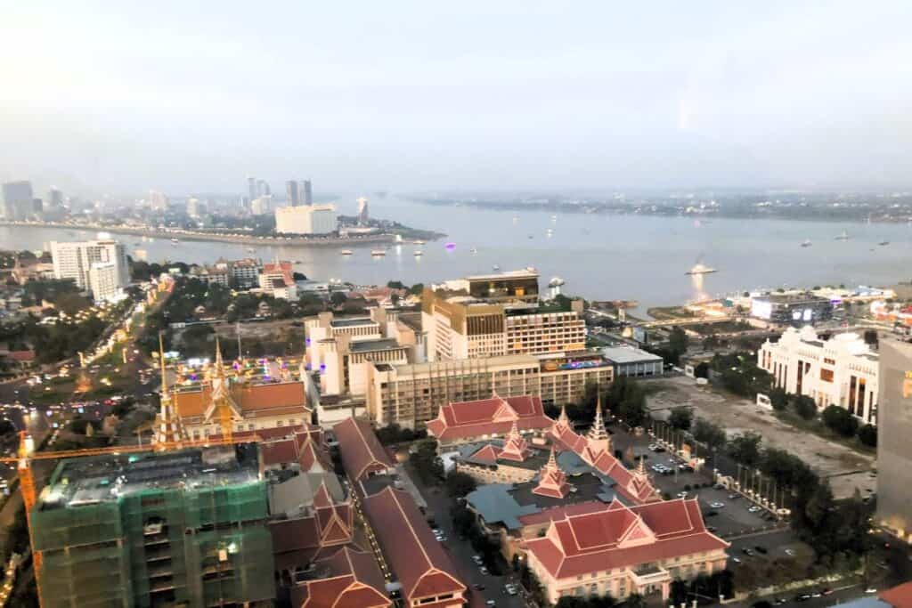 City and river views from the Bridge Club Phnom Penh