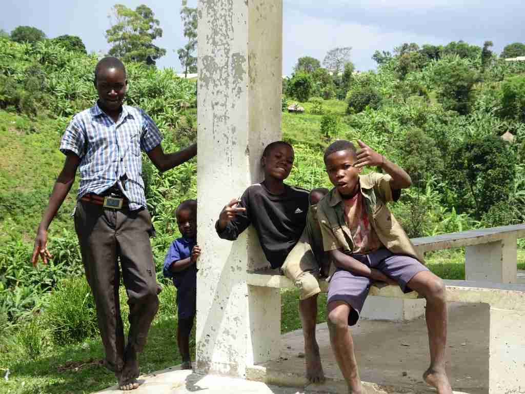 boys hanging out in Fort Portal Uganda