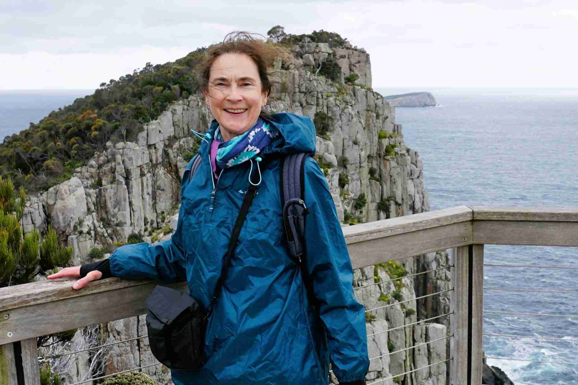at the ;lookout point at Cape Hauy on the 3 capes track