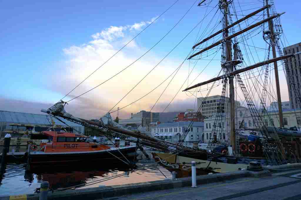 boats at the waterfront in Hobart Tasmania