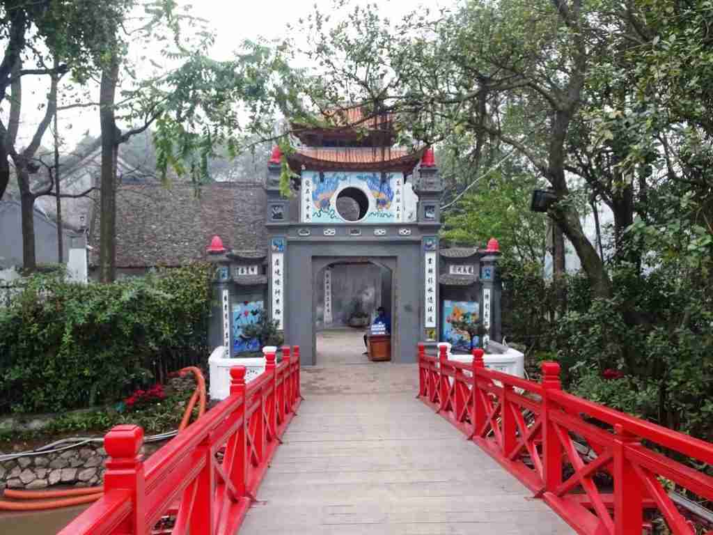 the colourful entrance to the temple in Hanoi Vietnam in 3 weeks