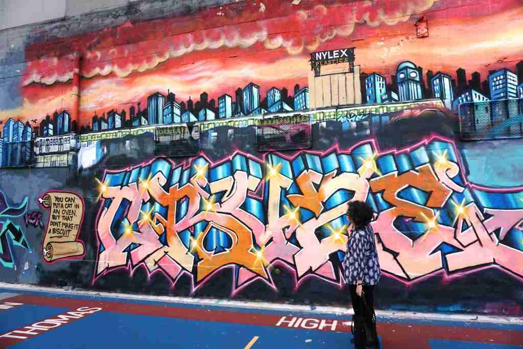 Colourful street art in St Kilda in Melbourne