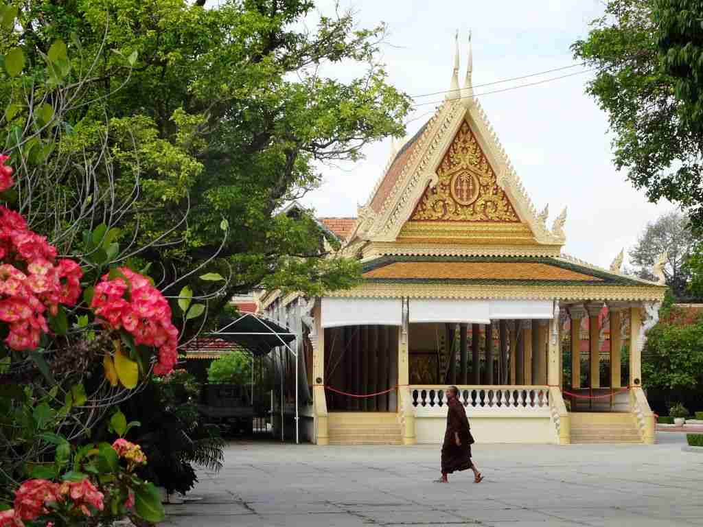 A Monk at Royal Palace in Phnom Penh Cambodia