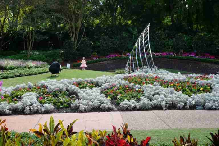 a colourful flowerbed in the Roma Street Gardens in Brisbane