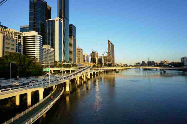 view of Brisbane across the Brisbane River