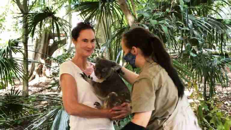 Hugging a Koala at the Lone Pine Loala Sanctuary Brisbane