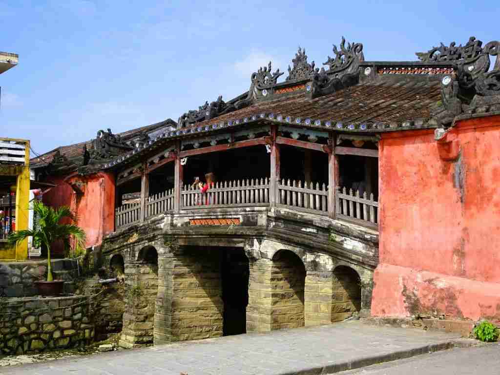 Visiting the ancient Japanese covered Bridge is one of the best things to do in Hoi An