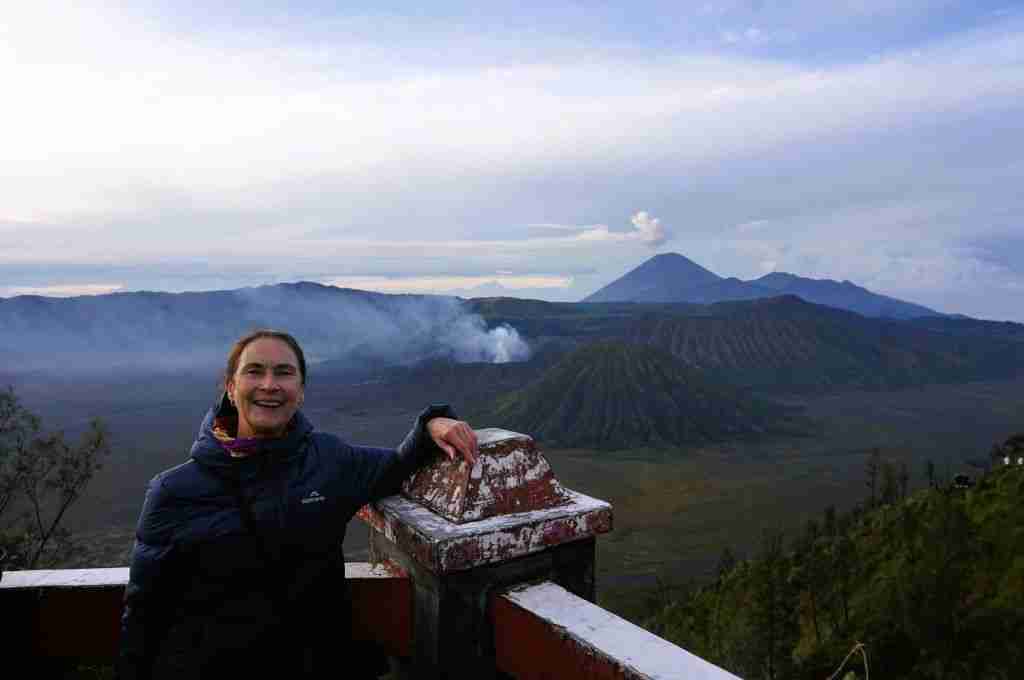 At the sunrise lookout point on  Mt Bromo in Indonesia