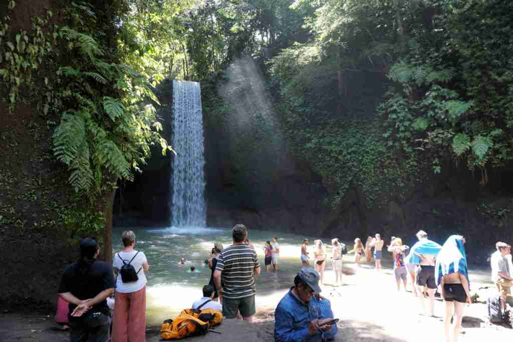 Ubud or Kuta? Lovely Tibumana waterfall with a plunge pool for swimming