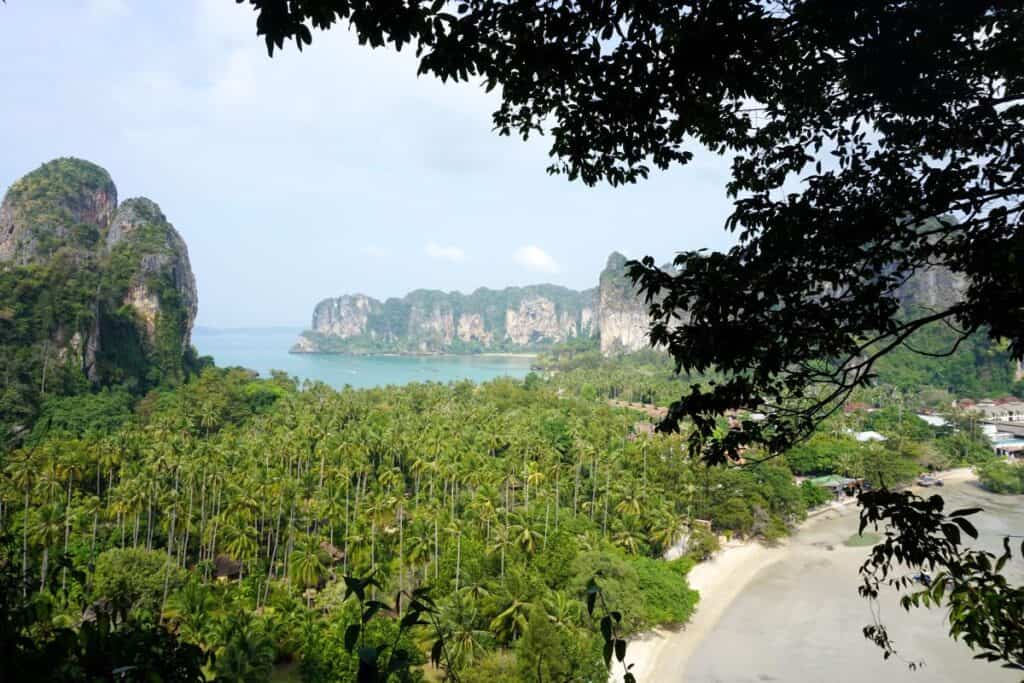 Railay Beach viewpoint over jungle and beaches