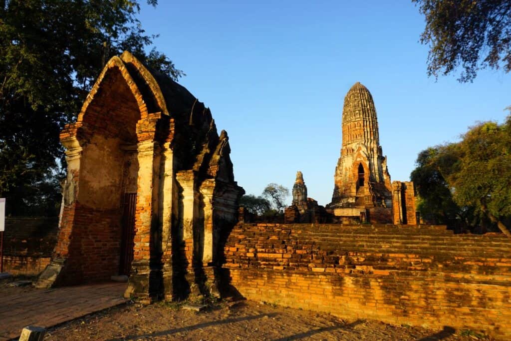 Ruined temple at Wat Phra Ram in Ayutthaya Thailand