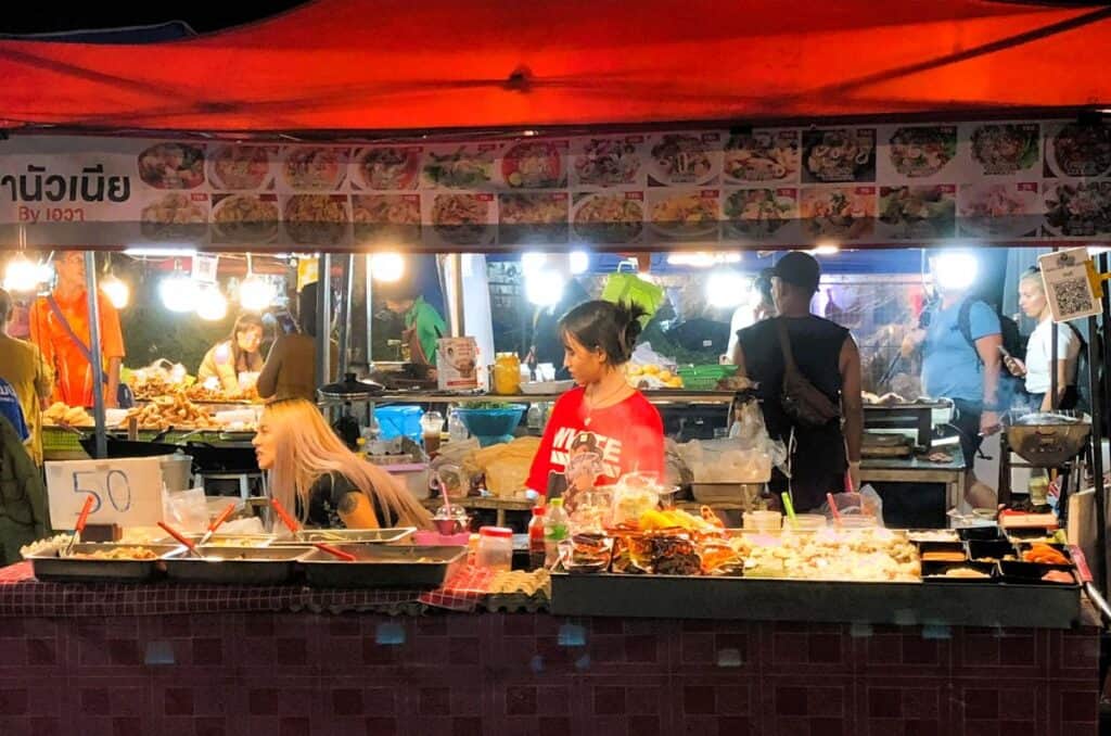 Food stall at the Banzaan Street food Market in Patong Phuket