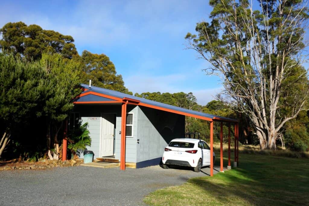 Solo Tasmania travel my Cabin in the bush in the highlands of Tasmania