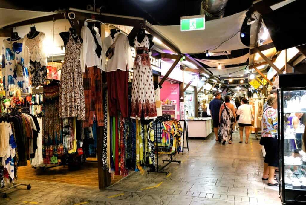Dresses and stalls at the Cairns Night Market
