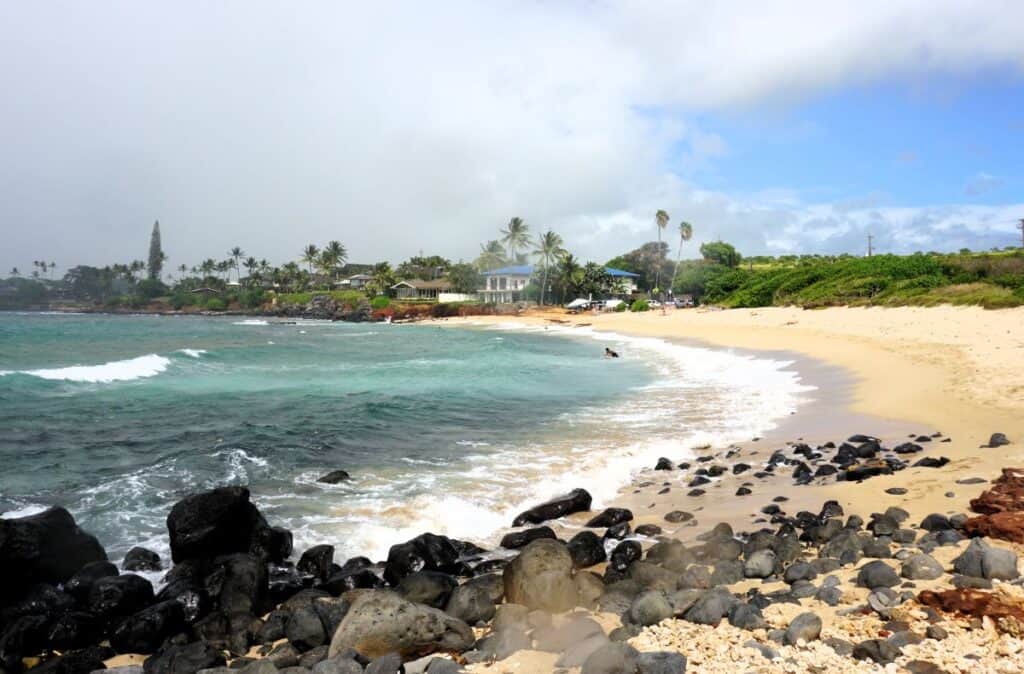 Golden Sands and waves at the beach near Haiku, Maui 