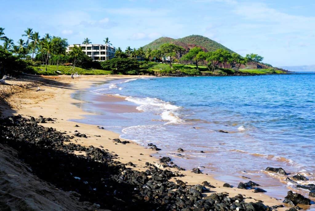 Golden sand and blue waves at Wailea Beach Maui