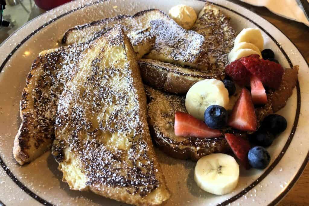Plate with French toast and berries